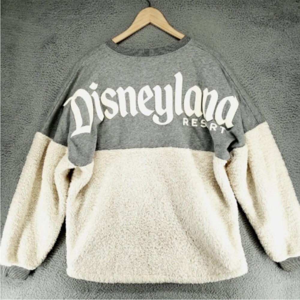 Disneyland Resort Winter Sherpa Spirit Jersey Gray and Cream Sweatshirt